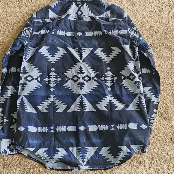 Ralph Lauren Navy Geometric Classic Fit Shirt - Picture 5 of 7